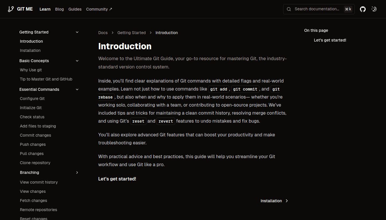 Git tutorial video thumbnail - Learn Git basics in 100 seconds (dark theme)